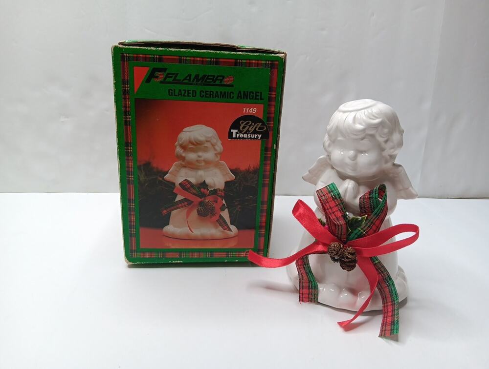 1989 Flambro Glazed Ceramic Angel